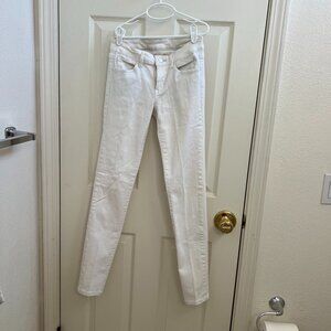 Uniqlo White Skinny Tapered Middle Rise Ultra Stretch Jeans Size 24in NEW